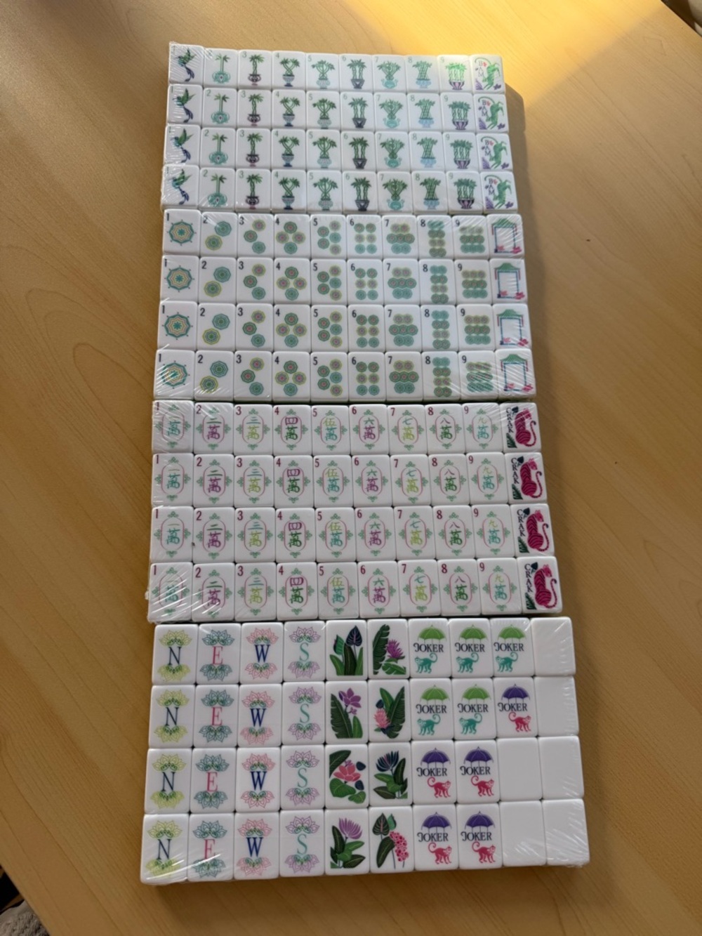 Full Set Decorative Inspired Mahjong Tiles - Bamboo
